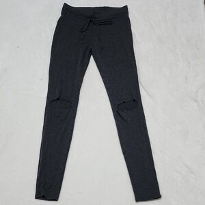 Dark Gray Legging Pants with Knee Cutouts S